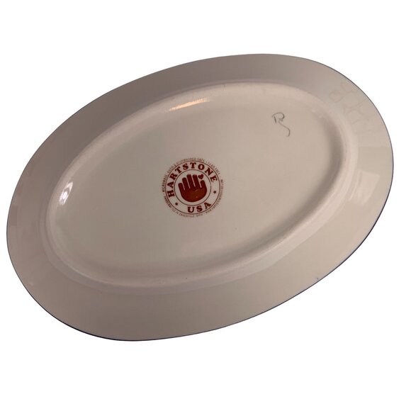 Hartstone Pottery American Star Oval Platter Red White Blue USA 12 1/2 Inches - Picture 8 of 8